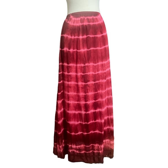 1960s 70s Long Half Slip Skirt by Gossard Artemis, Hand Dyed/Tie Dye Pink, OSFM - Picture 2 of 7